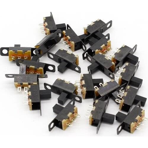 40pcs DC 5V 0.3A Mini Size Black SPDT Slide Switch for Small DIY Power