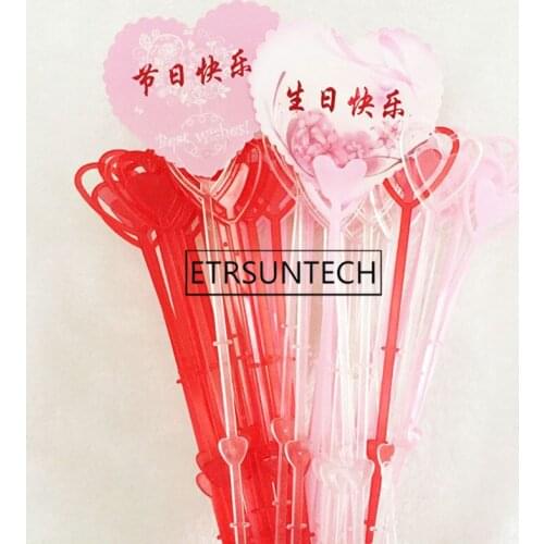 800pcs Florist Bouquet Gift Card Holders Plastic Heart Short Long Stick Clip Flower Gift Wrapping Packaging