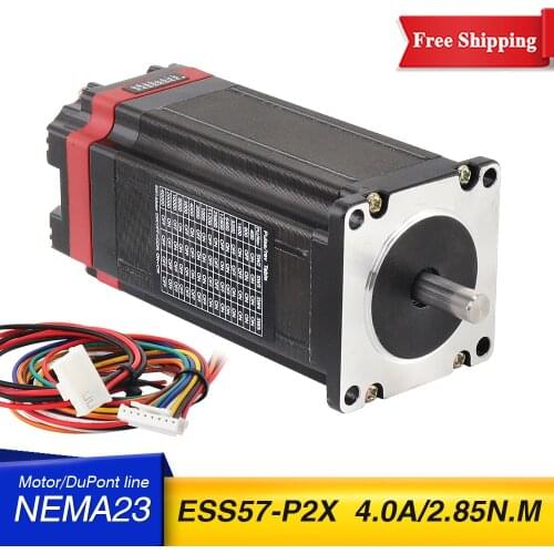 Free Shipping Drive servo motor integrated machine 4-Leads 4.0A 2.85N.m 100mm ESS57-P2X Nema23 Stepper Motor For 3D Printer CNC