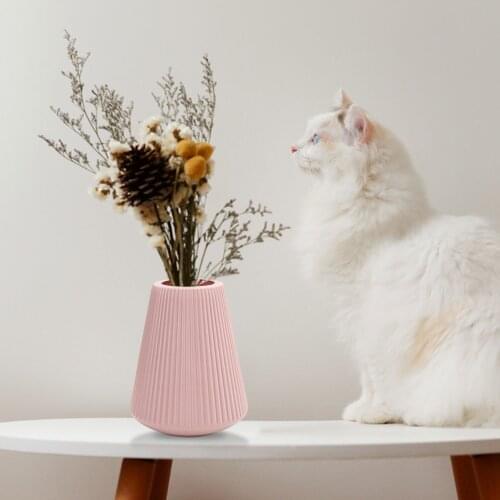 Round Mouth Large Imitation Ceramic Vase Nordic Plastic Creative Vase Office Living Room Bedroom Home Decoration Ornaments