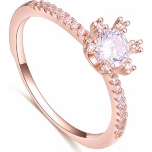 TRACYSWING Brand Real AAA Zirconia Micro Inlays Rose Gold Color Ring Party For Women Valentine Gift Th-130575