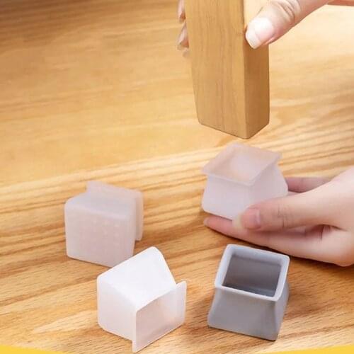 Chair Foot Covers Stool Foot Mats Non-Slip Mute Wear-Resistant Chair Cushions Thick Silicone Table Corner Chair Protective Cover