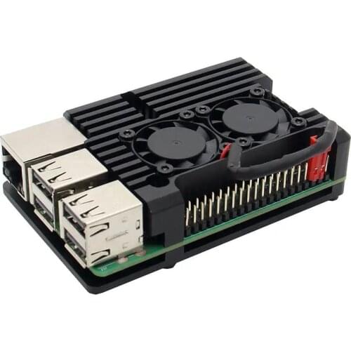 Raspberry Pi 3 Aluminum Case with or without Dual Cooling Fan Metal Shell Black Enclosure for RPI Raspberry Pi 3B/3B