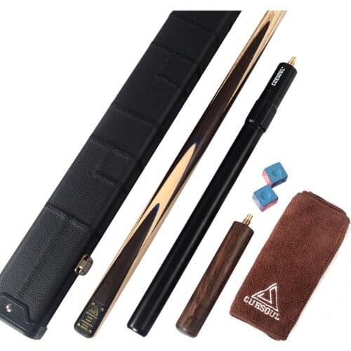 CUESOUL 18oz 1-Piece Handmade Snooker Cue with Aluminum Telescope Extension & Case