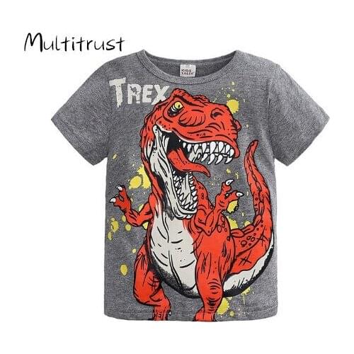 Children Boys Girls Clothing Toddler Kids Short Sleeves T-shirts For Girls Boys Tops Tees Baby Dinosaur T Shirt Casual Clothes