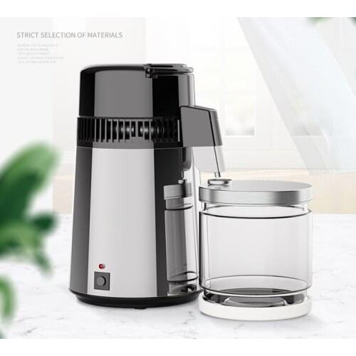 4L 750W Water Distiller Stainless Steel Inner Adjustable Temperature Digital Control Distilled Purified for Home Kitchen