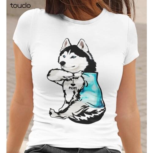 Husky Dog I Love Mom T-Shirt Funny Gift Husky Shirt