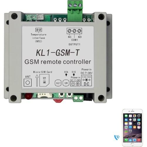 GSM remote controller ON/OFF RELAY switch access controller KL1-GSM with NTC temperature sensor for temperature control