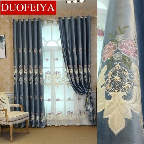 Idyllic Floral Curtains Cloth Small Fresh Curtains for Living Dining Room Bedroom Cloth Yarn Dutch Cashmere Embroidery Curtains