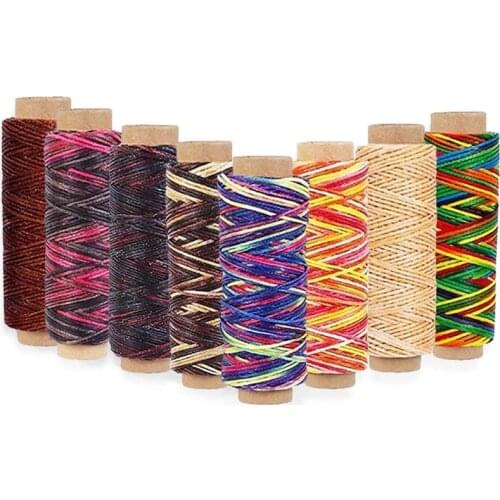 LMDZ 8 Colors 150D Colorful Waxed Cotton Cord Waxed Thread String Strap Necklace Rope For Jewelry Making For Shamballa Bracelet