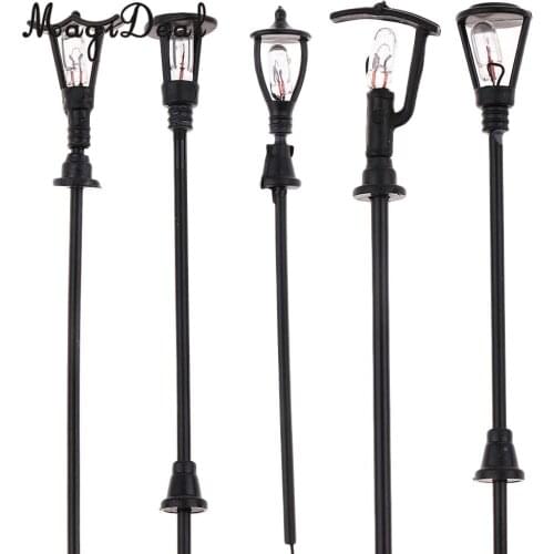 MagiDeal 20Pcs 1/100 Model Railway Led Lamppost Lamps Yard Street Lights HO Scale 7cm 12V Model Outdoor Lamp Yard Light Leds