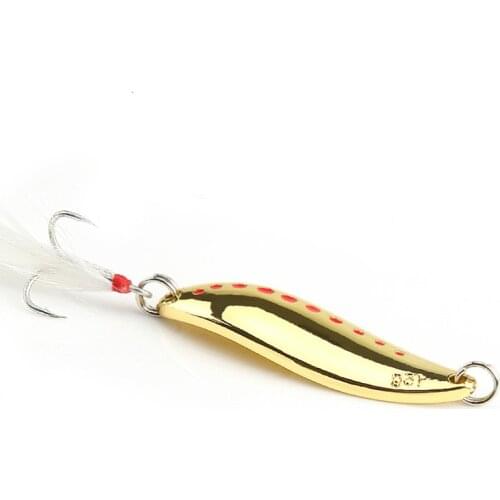 Metal Spoon Fishing Lure Hard Baits 10 15 20g Spinner Sequins Noise Paillette with Feather Treble Hook Fishing Tackle