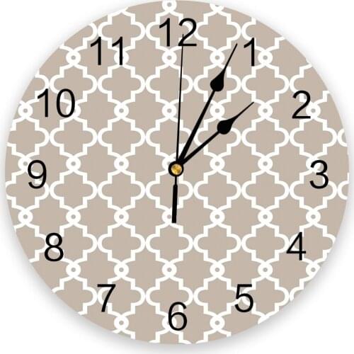 Geometric Rhombus Morocco 3d Wall Clock Modern Design Farmhouse Decor Kitchen Vintage PVC Round Clock Living Room Decoration