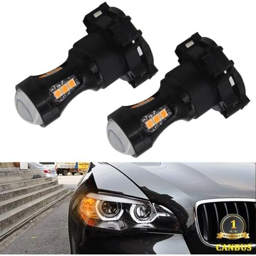 No Error Amber PY24W 5200s LED Bulbs For Audi A4 B8 Q5 BMW X3 E90 E92 E83 E70 F10 F11 F07 Mercedes W221 Front Turn Signal Lights