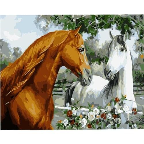 New products in December Digital oil painting diy living room European style oil painting horse can be customized 40×50cm