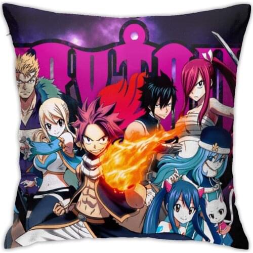 Fall Decor Harajuku style LMHBLTOP Fairy Tail Throw Pillowcase Anime Pillow Cover body pillow for Sofa Patio livingroom Bed
