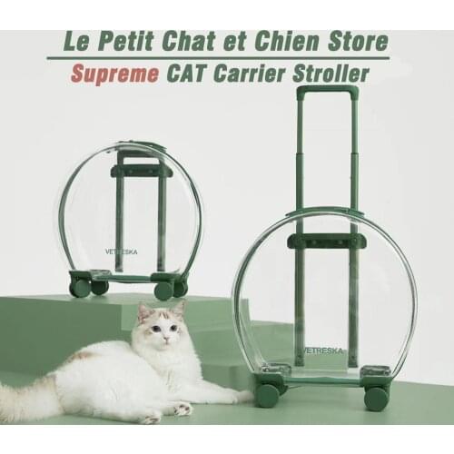 Cat Puppy Carrier Wheels Rolling Carrier Stroller Pet Cat Dog Travel Carrier with Comfortable Mat 360 degree Swivel Mute Wheels