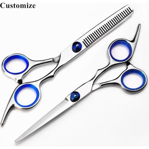 Customize professional 6 inch 4cr hair salon scissors cutting barber makas make up scissor Thinning shears hairdressing scissors