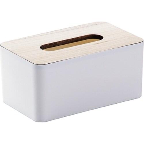 Simple Living Room Paper Box Household Toilet Paper Box Nordic Desktop Tissue Storage Box Creative Wooden Cover Car Tissue Box