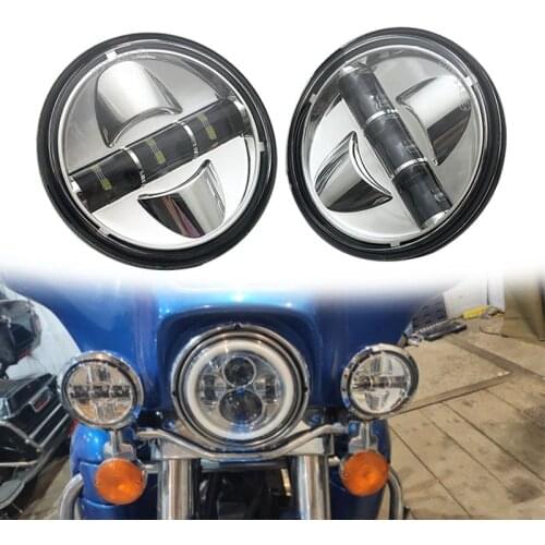 4.5 Inch 4-1/2" LED Fog Lights Projector Auxiliary MotoHeadlight Motorcycle Passing Fog Light Lamp For Electra Glide Road