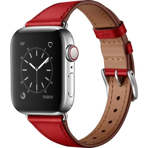Genuine slim leather band strap for apple watch series 1 2 3 4 5 iwatch watchbands 38mm 42mm bands 40mm 44mm straps