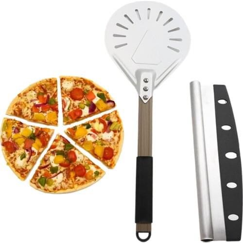 Pizza Peel Gourmet Pizza Spatula and Rocker Pizza Cutter for Kitchen Bakery