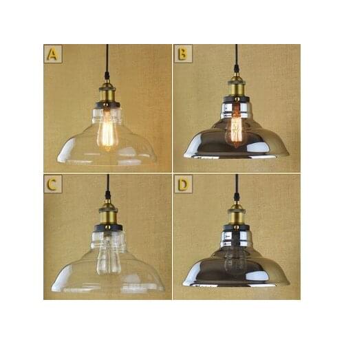 Retro Loft Decor Glass Droplight Edison LED Pendant Light For Dining Room Bar Hanging Lamp Industrial Vintage Lighting Lamparas