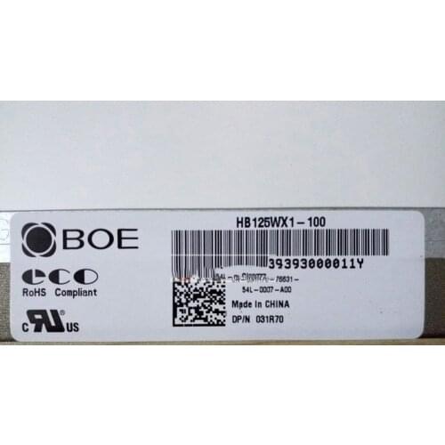 For BOE HB125WX1-100 HB125WX1 100 LED Screen Matrix for Laptop 12.5" 1366X768 HD 30Pin Matte Replacement LCD Display