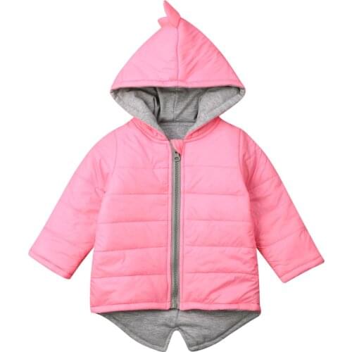 1-6Years Kids Toddler Baby Girls Boys Warm Coats Cartoon Dinosaur Hooded Outerwear Autumn Winter Chidlren Coats Kid Costumes