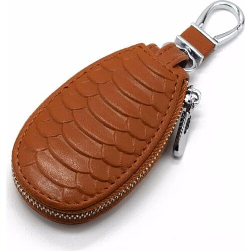 Snake Pattern Cow Leather Smart Car Key Case Cover Bag For Car Key Case Cover For Car Auto Accessories High Quality