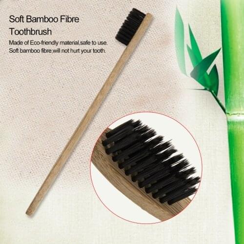 10 pcs/lot Environment-friendly Wood Toothbrush Bamboo Teethbrush Soft Bamboo Fibre Wooden Handle Low-carbon For Adults