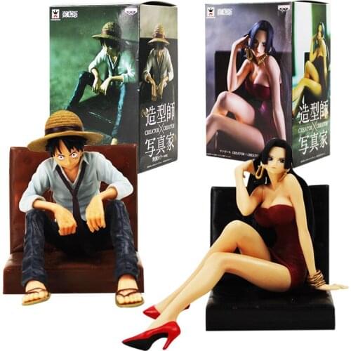 12cm Boa Hancock Monkey D Luffy Shirt Sitting Sofa Ver. PVC Action Figure Toys Collection Model Doll