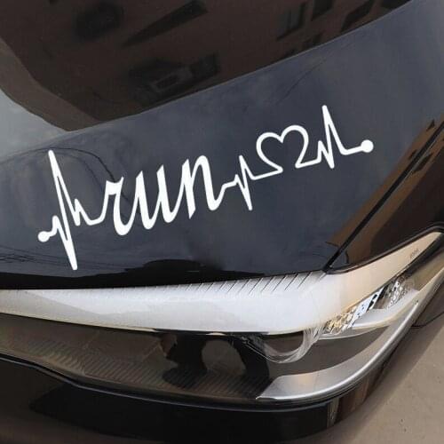 17.4CM*6.1CM Run Heartbeat Lifeline Decor Vinyl Car Sticker Motorcycle Black/Silver N1368