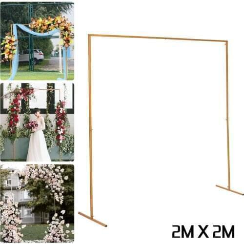 2M X 2M Wedding Stage Background Frame Wrought Iron Decorative Flower Stand Custom Wedding Square Arch Shelf Wedding Decor