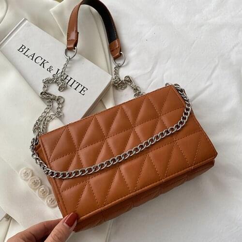 2021 Fashion Plaid Crossbody For Women Chain Strap Shoulder Bag Designer Handbags And Purses Casual Ladies Messenger Bags Sac