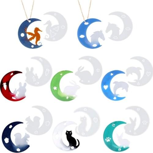 8 Pcs Moon Silicone Casting Molds Jewelry Tools For DIY Resin Pendants Jewelry Uv Epoxy Artcraft Handmade Making