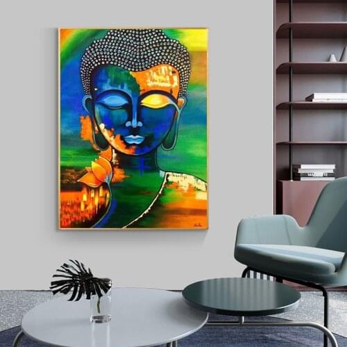 Abstract Buddha Wall Art Canvas Prints Modern Buddha Canvas Art Paintings On The Wall Canvas Pictures Buddhism Poster Wall Decor