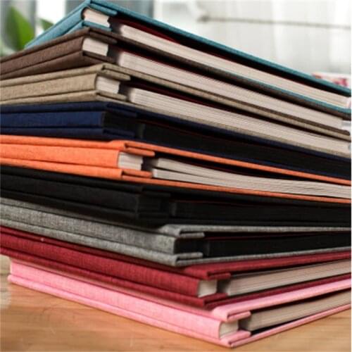 New Linen Self Adhesive Film DIY Album Retro Simple Commemorative Wedding Photo album Family 16 Inches Large Capacity Album