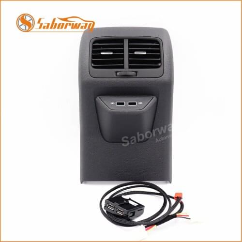 Saborway Rear Air Outlet Vent Trim Frame Assembly Center Armrest With USB For e-Golf 2014-2019 5GE 863 289B 5C6 819 203B