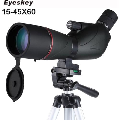 Eyeskey 15-45x60 Waterproof Zoom Professional Spotting Scopes HD Optical Monocular Hunting for Birding Watching Free Shipping