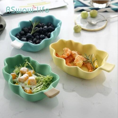 Ceramic Home Cute Creative Tree Shaped Plate Fruit Salad Dessert Dessert Breakfast Plate Home Kitchenware