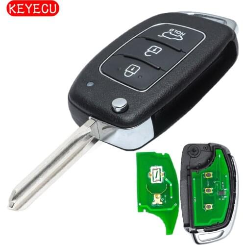 Keyecu Replacement Folding Remote Key 433MHz ID46 for Hyundai New Elantra 2014-2016