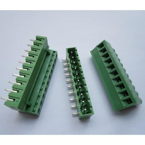 Close Angle 10 pin/way Pitch 5.08mm Screw Terminal Block Connector Green Color Pluggable Type With Angle pin 100 Pcs Per Lot