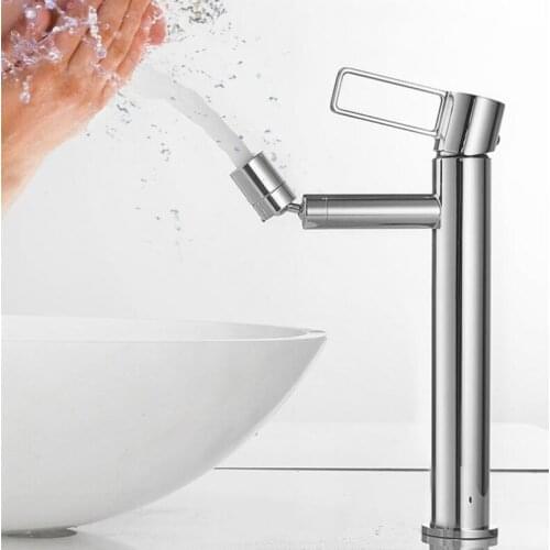 Bathroom basin Faucet Chrome 360 rotation spout Water mixer Cold And Hot Water Tap Sink Taps chrome Deck Mounted Crane Taps