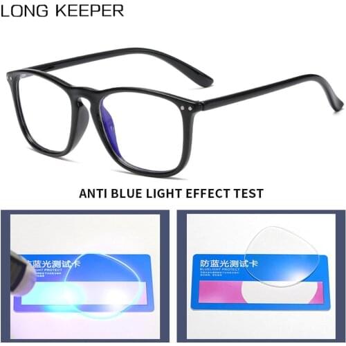 LongKeeper Fashion Anti Blue Light Glasses Frames Men Women Transparent Computer Eyeglasses Blue Blocking Gaming Eyewear UV400