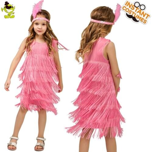 Kid Flapper Costume Fancy Dress Flapper Girl Dress Cosplay Costumes For Kids Halloween Party Birthday