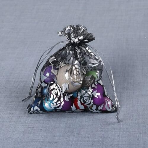 New Style Fashion Organza Jewelry Bags Drawstring Rectangle White Star Gift Bags (Usable Space: 11x9cm) 12cm X 10cm, 30 PCs