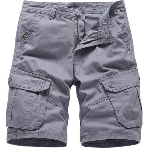 Plus Size Men Casual Shorts Multi-pocket Military Cargo Pants Sports Workout Bermuda Trousers Cotton Shorts Streetwear Outfits