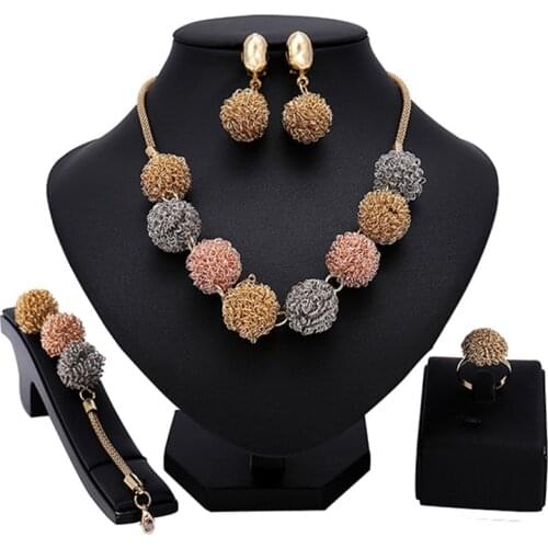 Longqu Dubai gold designer jewelry set Nigerian wedding woman accessories jewelry set fashion African jewelry set Wholesale