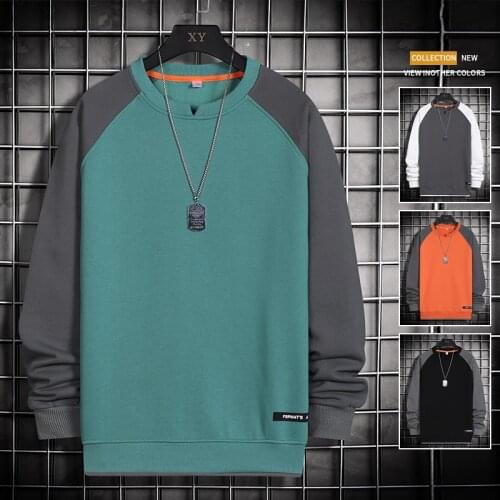 2021 New Men Casual Sweatshirts Harajuku Mens Patchwork Sweatshirt Pullover Hip Hop Streetwear Hoodies Tracksuit Tops Clothing